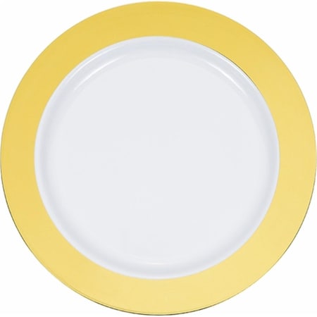 Omg 10 in. Gold Rim Plastic Banquet Plates, 120PK OM3518031